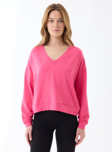Sweaters Manches Longues Col V en Viscose/Elasthanne