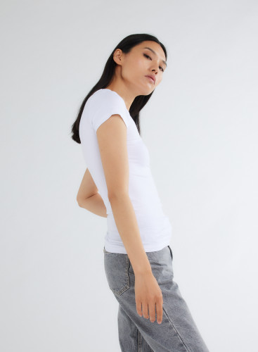 Viscose / Elastane Short Sleeve Round Neck T-Shirt