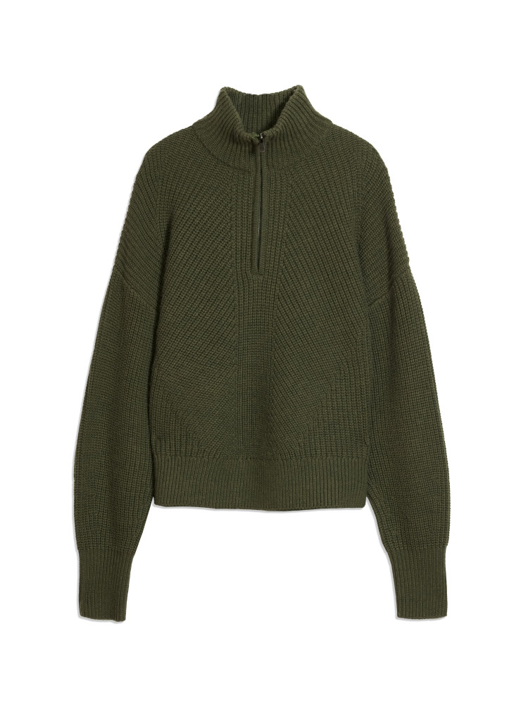 Pullovers Manches Longues Col Montant en Laine merinos