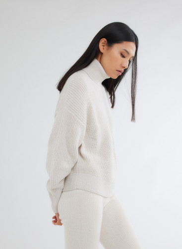 Long Sleeves Sweater Turtle neck in Merino Wool