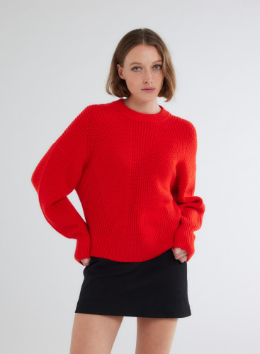 Pull Manches Longues Col Rond en Laine Merinos