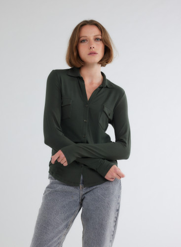 Ana Shirt 2 pockets in Viscose / Elastane