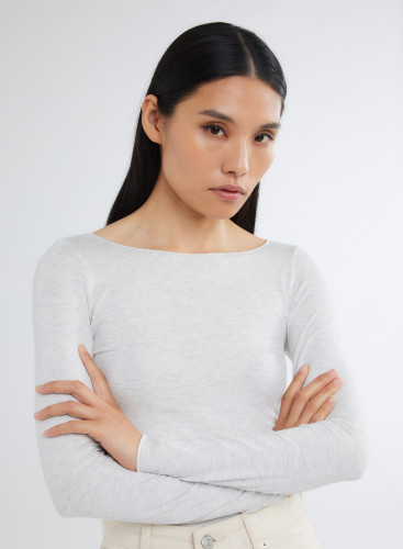 3/4 Sleeves Boat neck T-shirt in Viscose / Elastane