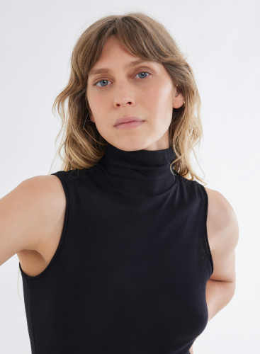 High-neck Tank Top in Organic Cotton / Cashmere