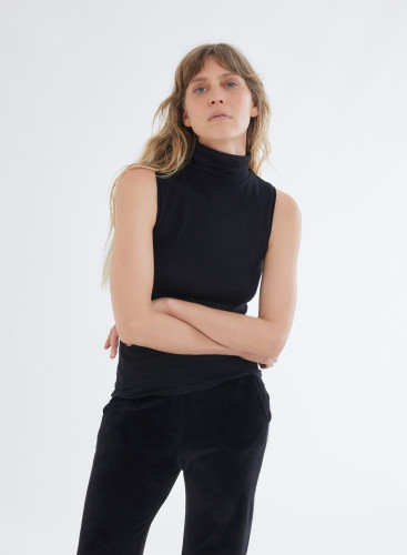 High-neck Tank Top in Organic Cotton / Cashmere