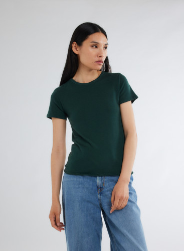 Short Sleeves Round neck T-shirt in Cashmere