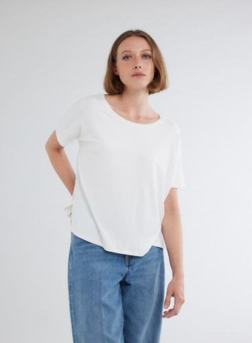 Short Sleeves Round neck T-shirt in Viscose / Elastane