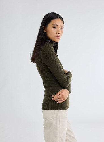 Long Sleeves Sweater Turtle neck in Merino Wool