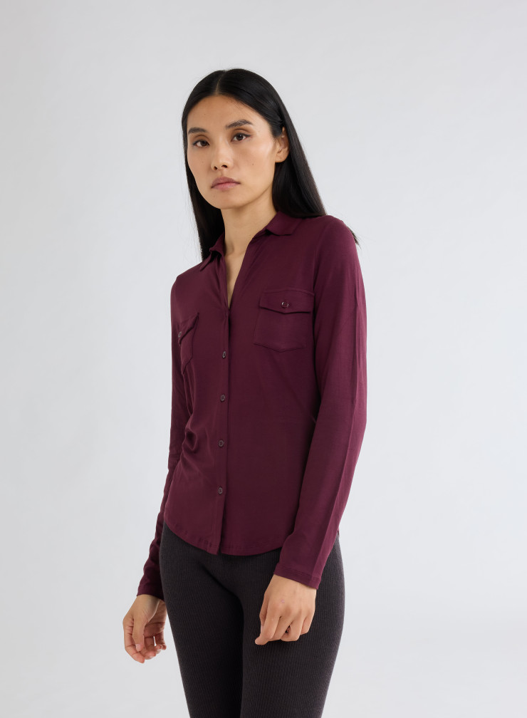 Chemise Manches Longues en Viscose / Elasthanne