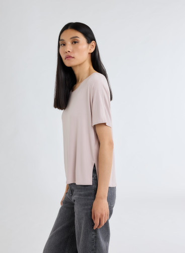 Short Sleeves Round neck T-shirt in Viscose / Elastane