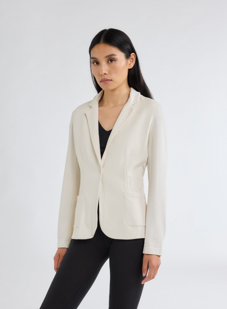 Veste Manches Longues Col Veste en Viscose / Elasthanne