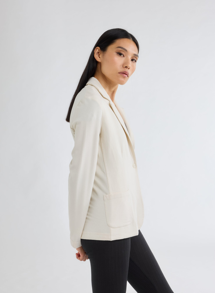 Veste Manches Longues Col Veste en Viscose / Elasthanne