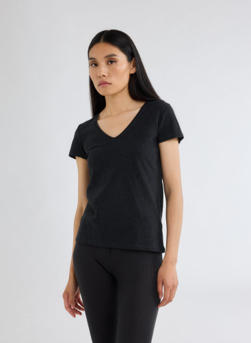 Short Sleeves V-neck T-shirt in Organic Cotton