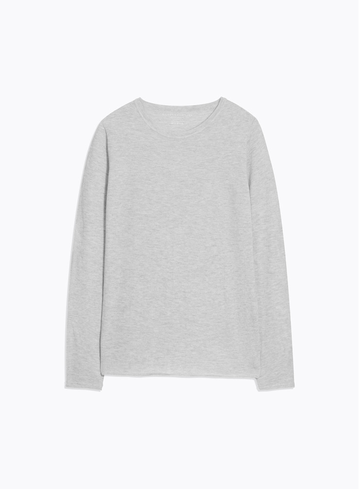 Round Neck Long Sleeve T-shirt in Cashmere