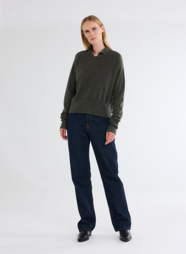 Long sleeves Round neck sweater in Cashmere