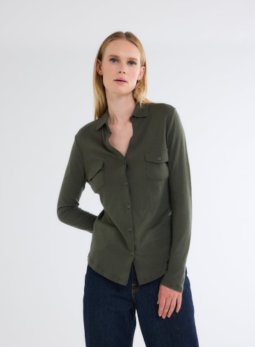 Clara button V-neck Blouse