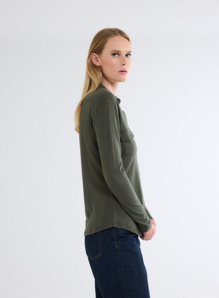 Clara button V-neck Blouse