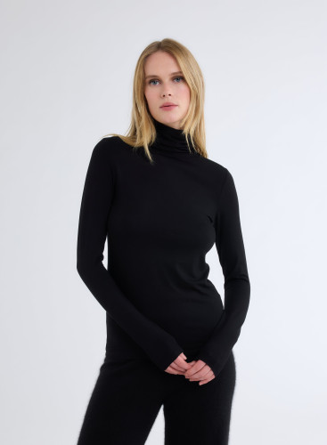 Viscose / Elastane Long sleeve Turtleneck T-Shirt