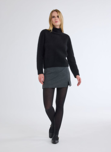 Sweater Long Sleeves High-neck in Raccoon wool / Polyamide