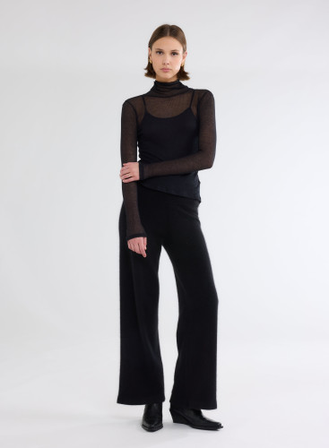 Long Sleeves Turtle neck T-shirt in Micro Modal / Cashmere