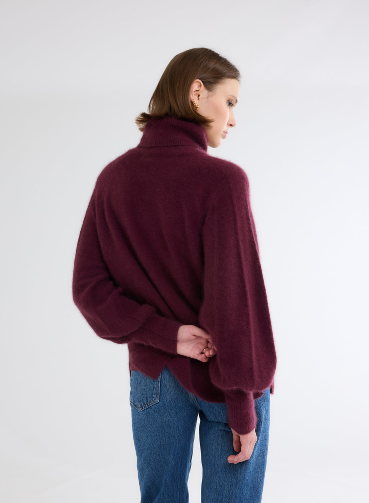 Pullovers Manches Raglan longues Col Roulé en Raccon wool / Polyamide