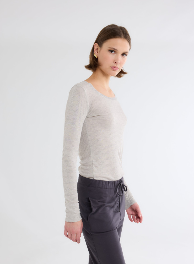 Tee shirt Manches Longues Col U en VISCOSE