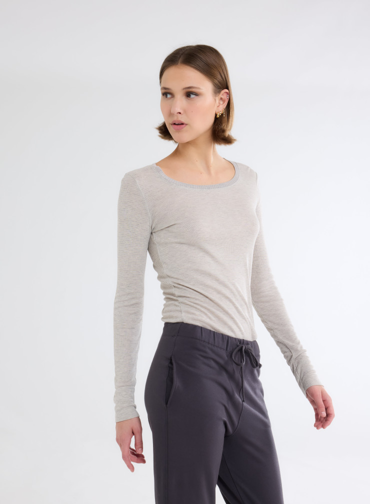 Tee shirt Manches Longues Col U en VISCOSE