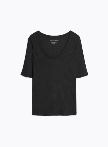 Long Sleeves U-neck T-shirt in Organic Cotton / Modal / Elastane