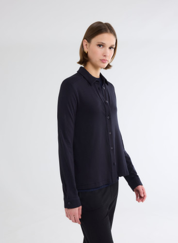 Long Sleeves Shirt in Viscose / Elastane