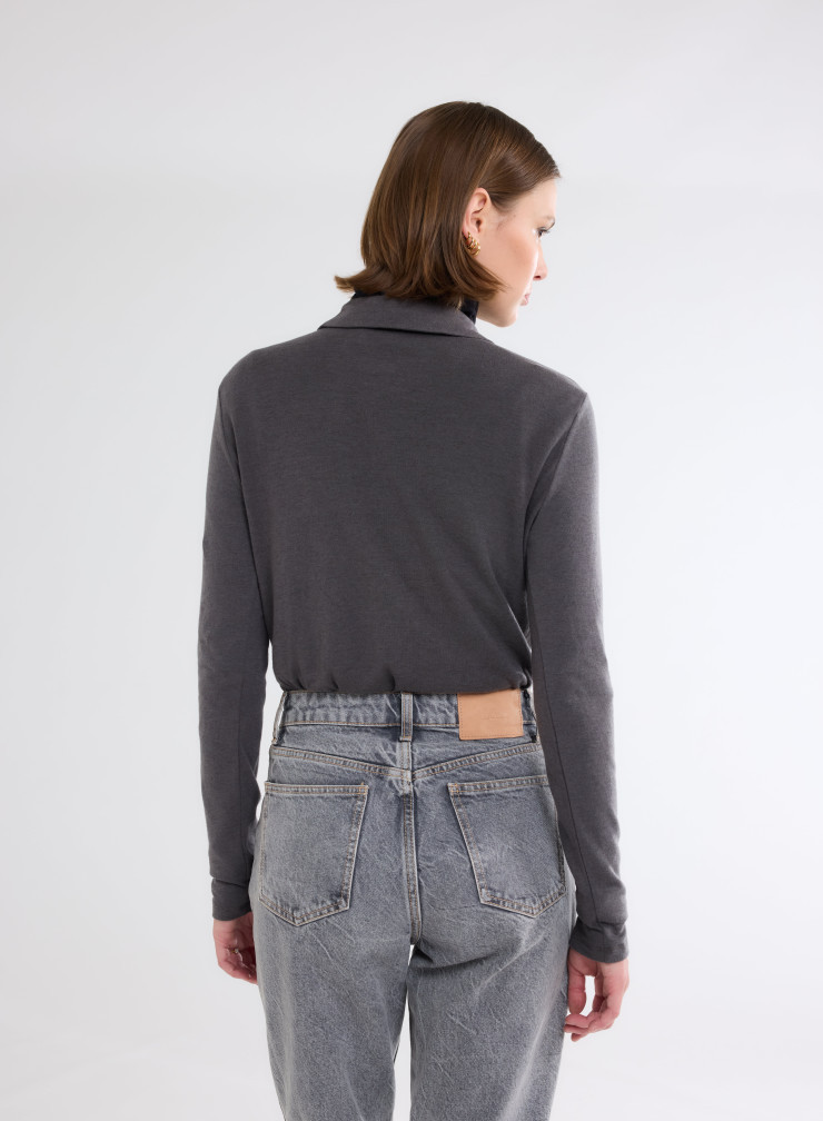 Long Sleeves Shirt in Organic Cotton / Cashmere