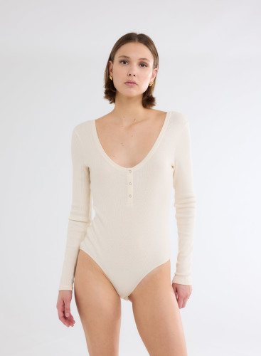 Long Sleeves U-neck Body in Organic Cotton