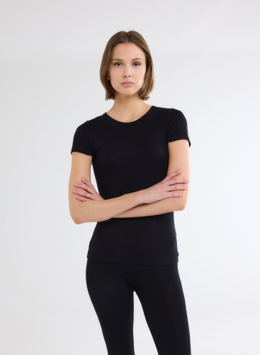 Viscose / Elastane Short Sleeve Round Neck T-Shirt