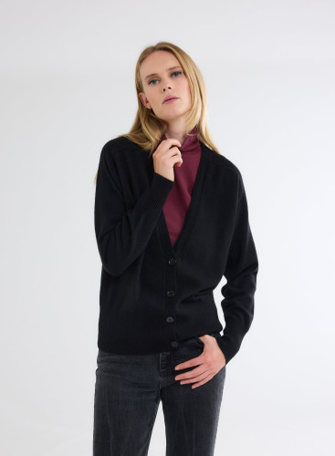 Long sleeves Cardigan V-neck in Cashmere