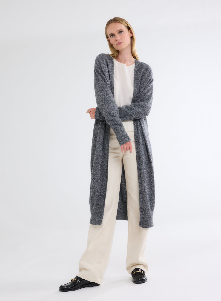 Long sleeves Cardigan V-neck in Cashmere