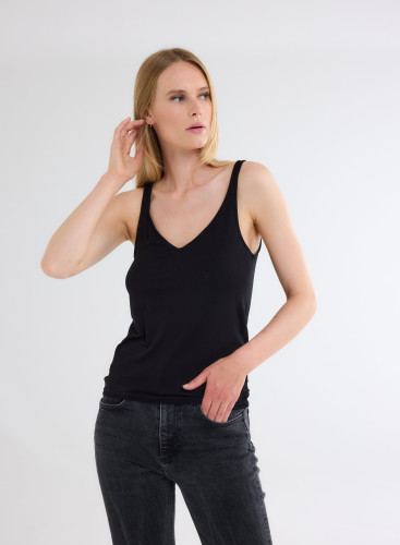 V-neck Tank Top in Viscose / Elastane