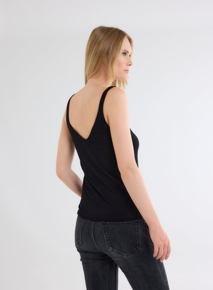 V-neck Tank Top in Viscose / Elastane