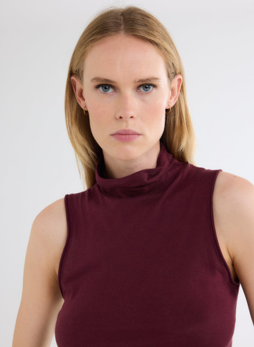 High-neck Tank Top in Organic Cotton / Cashmere