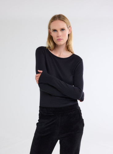 Long Sleeves Round neck T-shirt in Organic Cotton / Cashmere