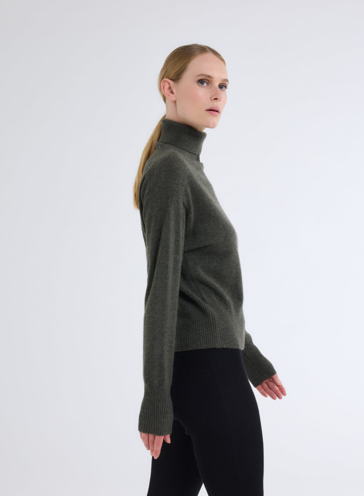 Long sleeves Round neck sweater in Cashmere