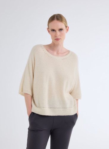 Pull Manches Longues Col Roulé en Raccoon wool / Polyamide