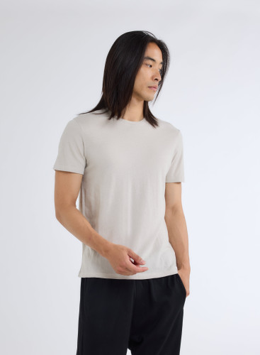 Short Sleeves Round neck T-shirt in Organic Cotton / Cashmere