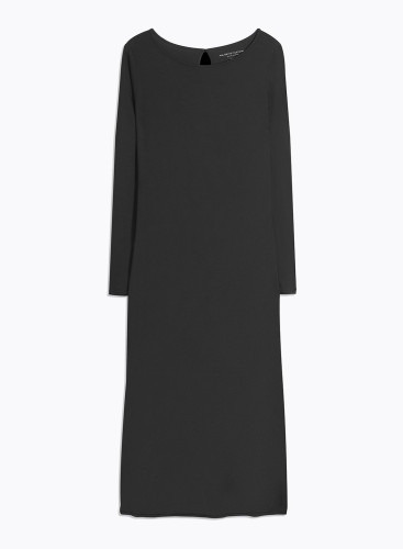 Long Sleeves Boat neck Dress in Viscose / Elastane