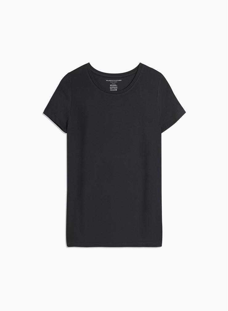 Short Sleeves Round neck T-shirt in Viscose / Elastane