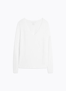 Long Sleeves V-neck T-shirt in Viscose / Elastane