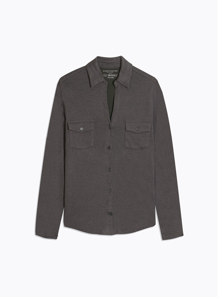 Long Sleeves Shirt in Organic Cotton / Cashmere