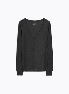 Long Sleeves V-neck Cardigan in Organic Cotton / Modal / Elastane