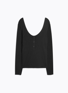 Long Sleeves U-neck T-shirt in Organic Cotton