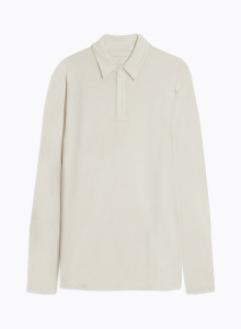 Long Sleeves Polo in Cotton / Cashmere