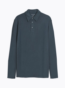 Long Sleeves Polo in Cotton / Cashmere