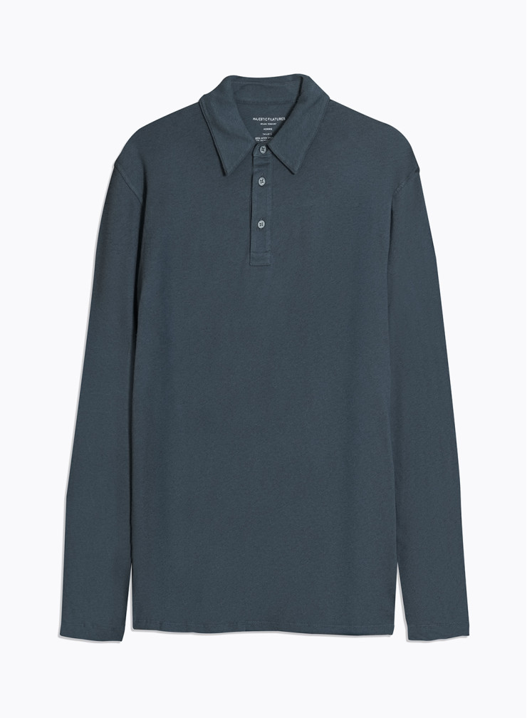 Long Sleeves Polo in Cotton / Cashmere